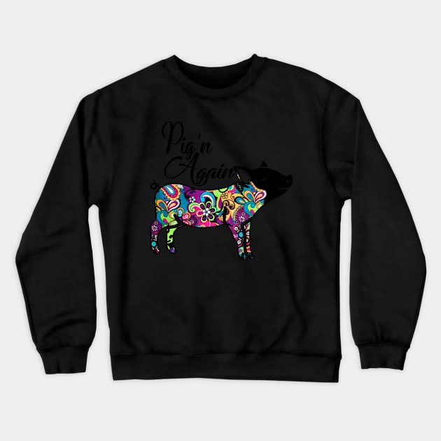 Pig Floweral Design. Crewneck Sweatshirt by tonydale